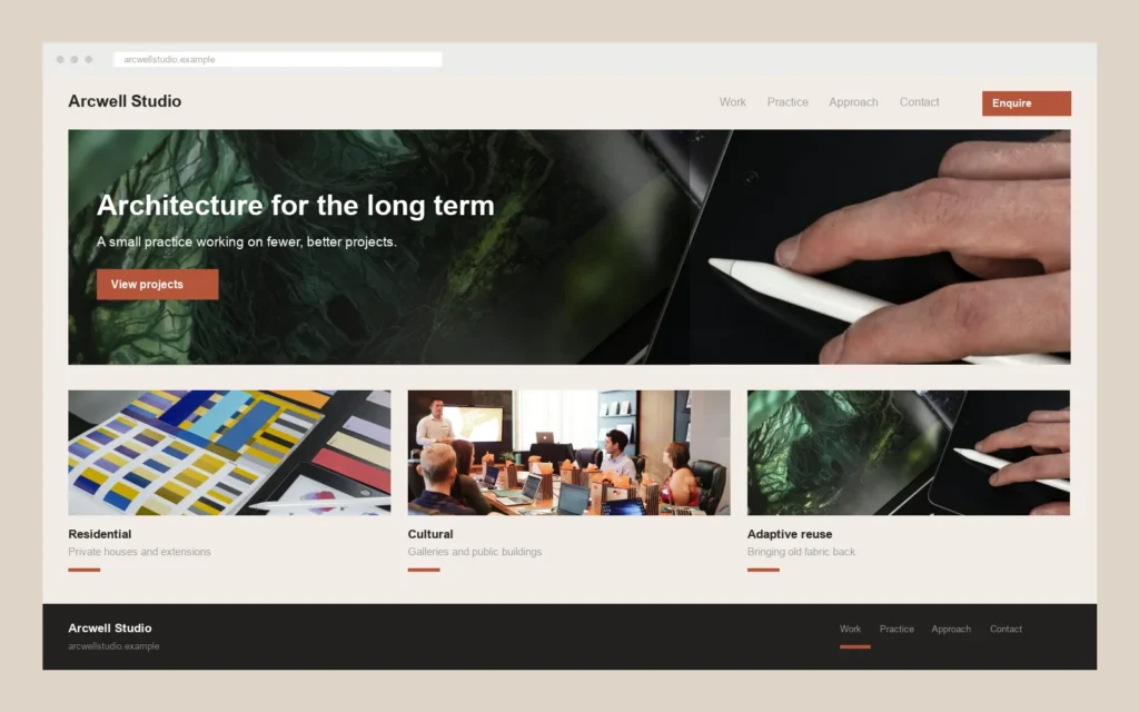 Arcwell Studio website