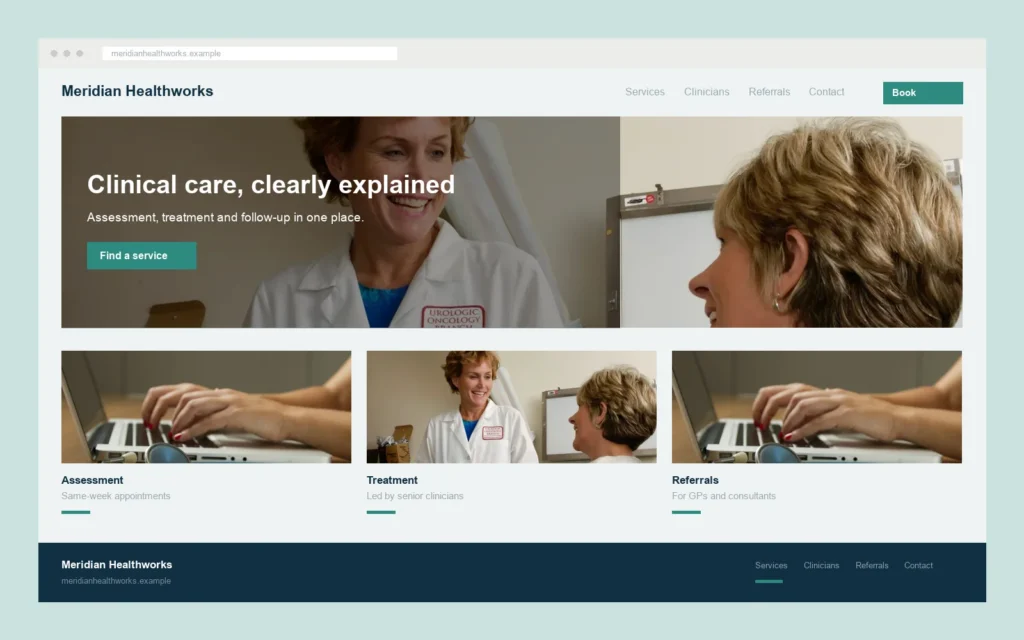 Meridian Healthworks website